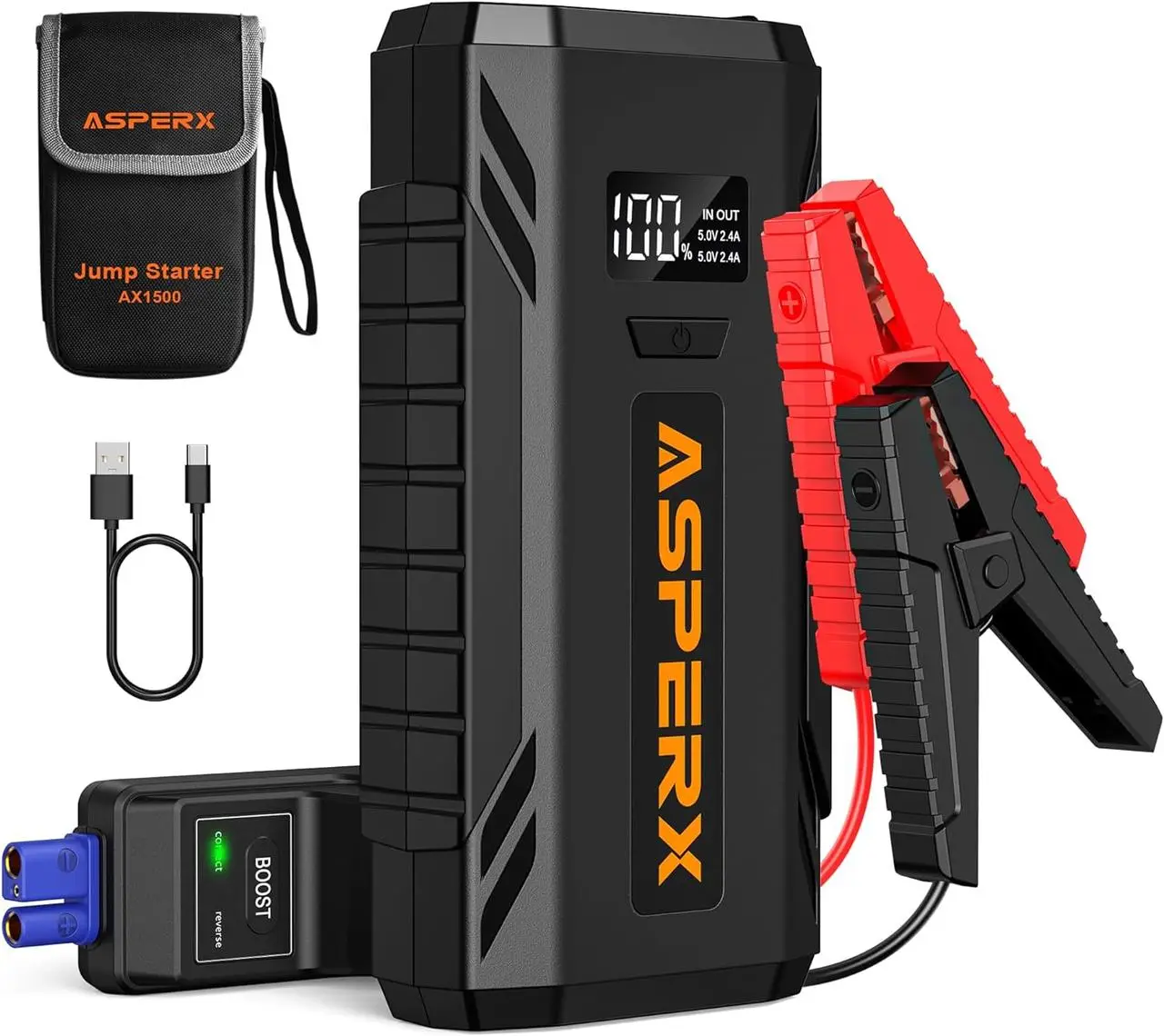 Пуско-зарядное устройство ASPERX 12V 1500а пиковое автомобильное портативное