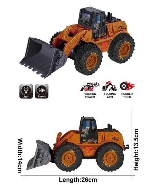 Спецтехніка дитяча Трактор-екскаватор інерційна іграшкова (1189-12) - фото 2