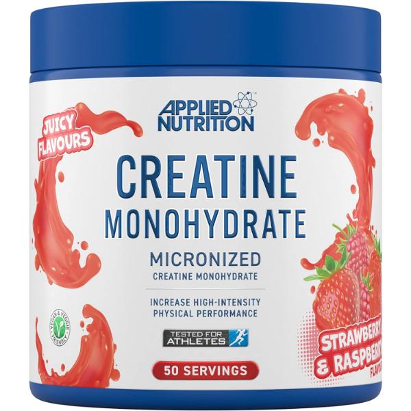 Креатин моногидрат Applied Nutrition Creatine Monohydrate Клубника Малина 250 г 50 порций (000021786)