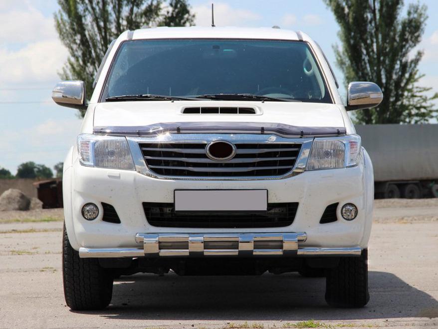 Передняя защита ST015 CAN для Toyota Hilux 2006-2015 гг. нержавеющая сталь Хром