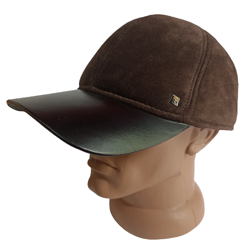 Бейсболка чоловіча Ellipse 218/КРС3 із замши та шкіри XL/59-60 см Коричневий/Чорний