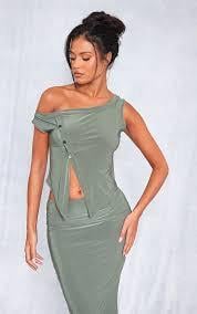 Топ PrettyLittleThing р. 38 Хаки (CNG6552)