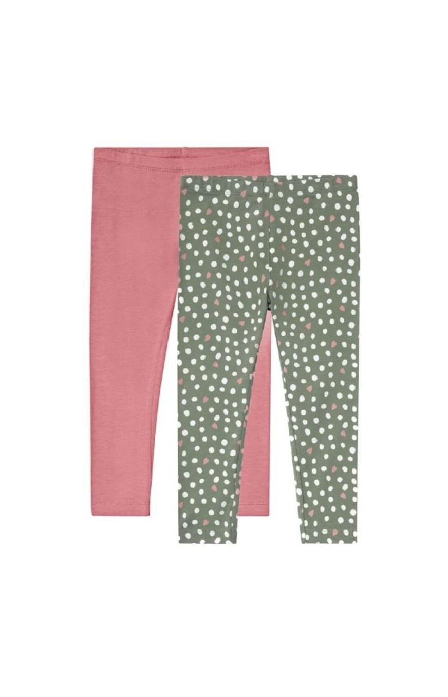 Набір дитячих лосин для дівчинки Lupilu 110-116 см 2 шт. Пудровий/Хакі (26022122B)