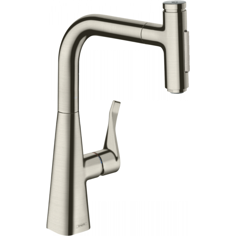 Смеситель для кухни Hansgrohe Metris Select M71 73822800 с видвижной лейкой Сатин (142377)