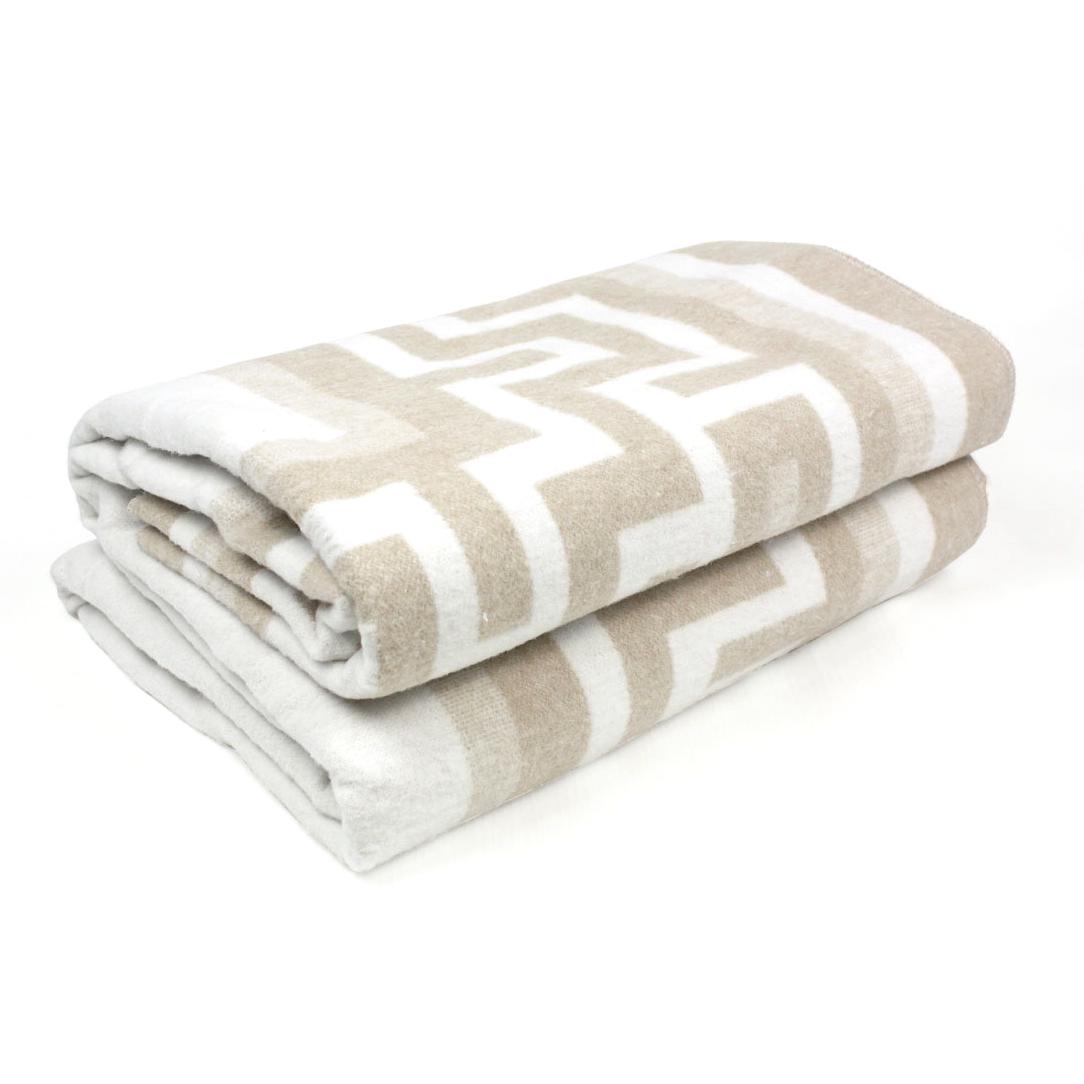 Одеяло байковое 15 0004 Бежевый/Белый (131897)