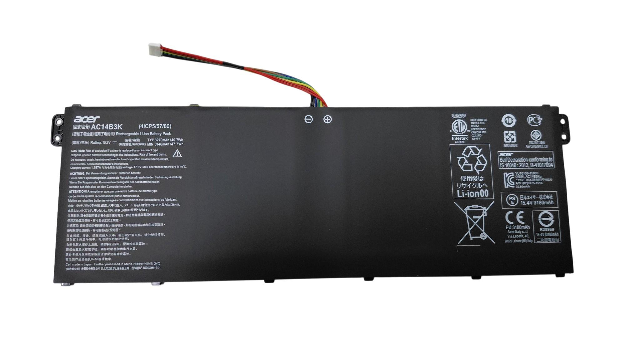 Аккумулятор для ноутбука Acer AC14B3K Chromebook CB3-531 15,2V 3270 mAh (018639)