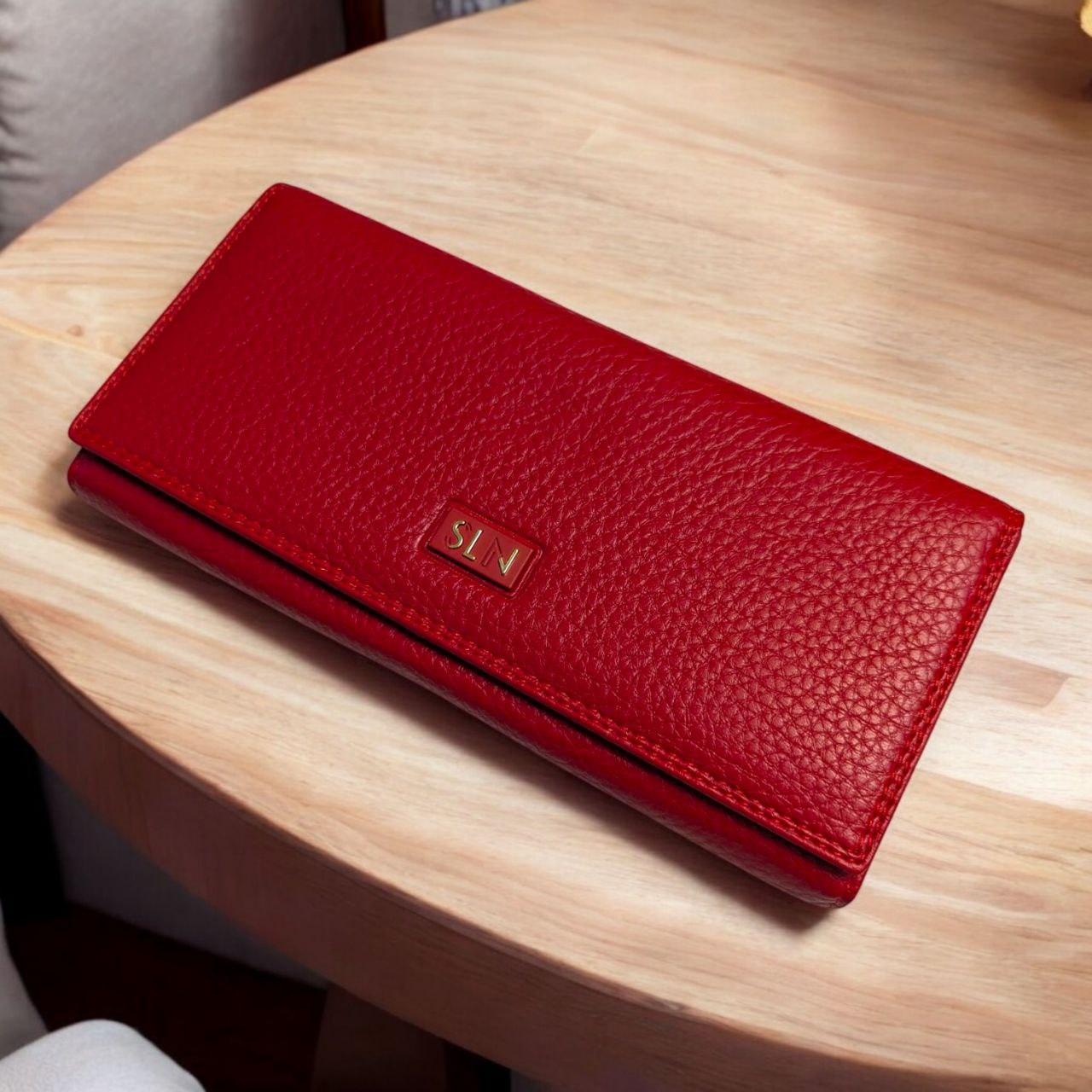 Кошелек на магните с внешней защелкой для мелочи Saralyn С-6263-10 19х9,5 см Красный (С-6263-10)