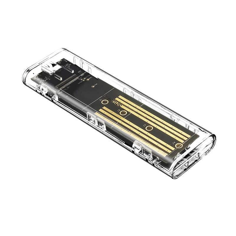 Зовнішня кишеня XON MemoryCase для M.2 NVMe PCIe/NGFF SATA USB 3.1 Type-C Прозорий (XSC2C13NN1PT 6310) - фото 4