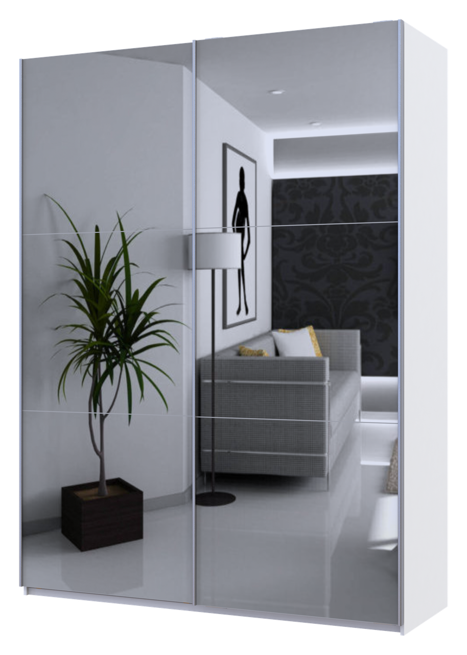 Шкаф-купе Doros G-Caiser 2 зеркала 180х60х240 см Белый (42005019)