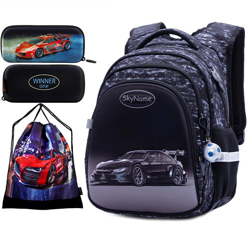 Рюкзак с пеналом и мешком для мальчика Winner ортопедический для 1 класса (Full R2-177-4)