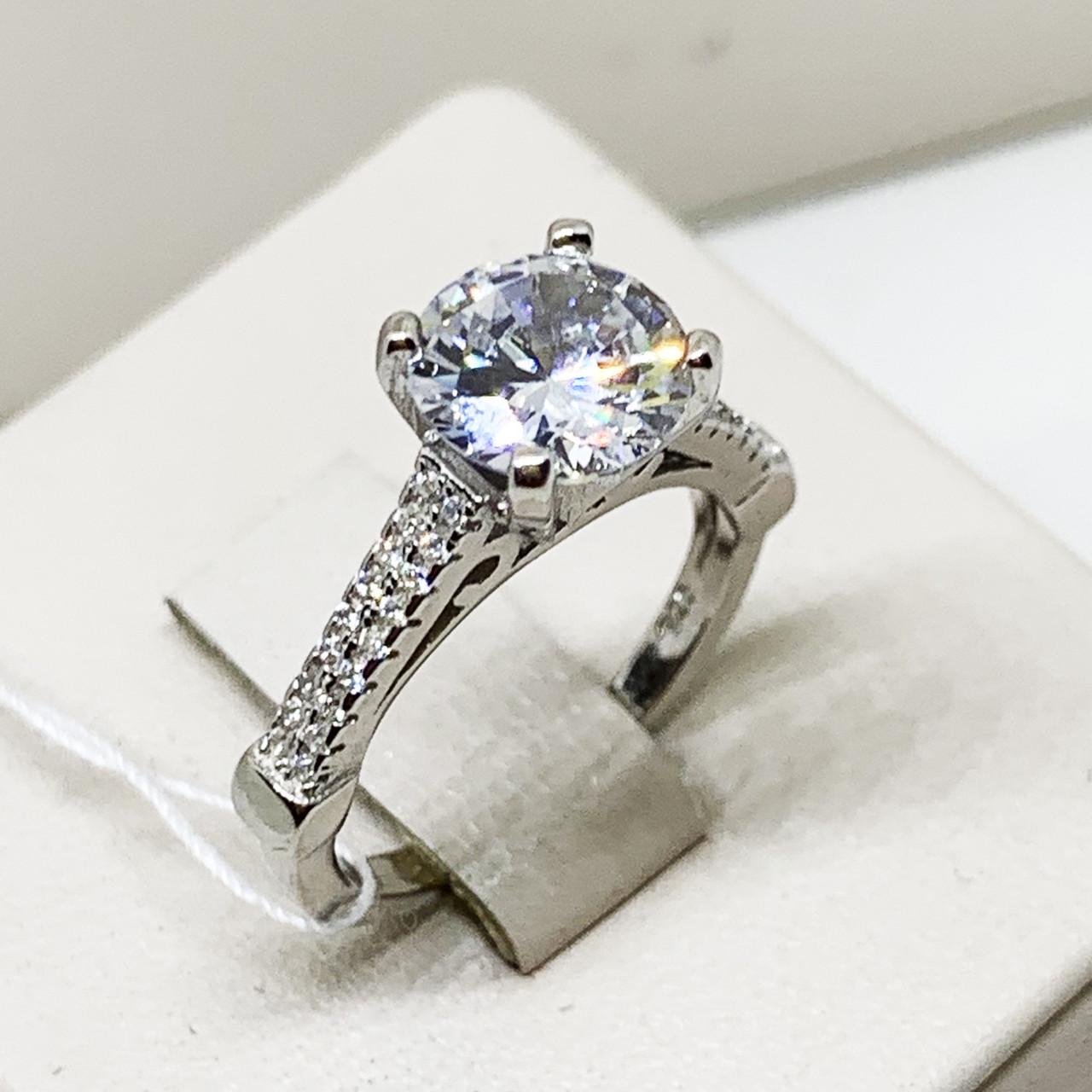 Каблучка срібна з кубічним цирконієм р. 17 3,54 г (1696031995) - фото 1