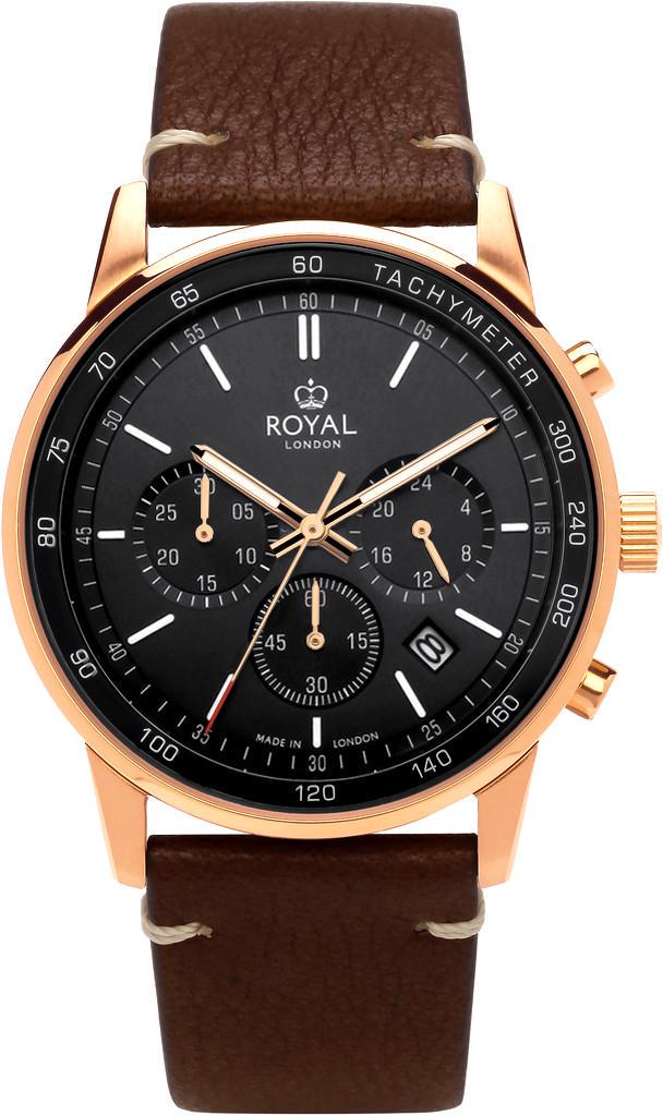 Наручные часы мужские Royal London 41502-06 со стальным корпусом WR 50 м Черный (3145756544)