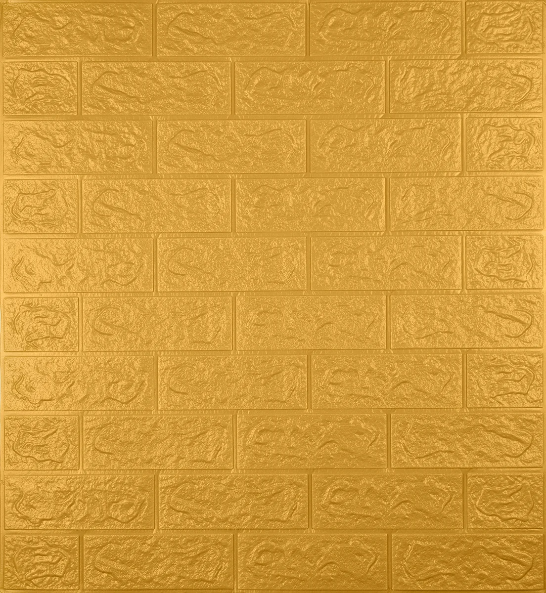 Самоклеюча 3D панель Sticker Wall декоративна під цеглу 700х770х5 мм Золотистий