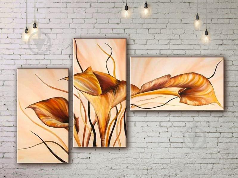 Модульная картина акрилом цветы ArtStar MHM17_3_091 размер 80 х 140 см