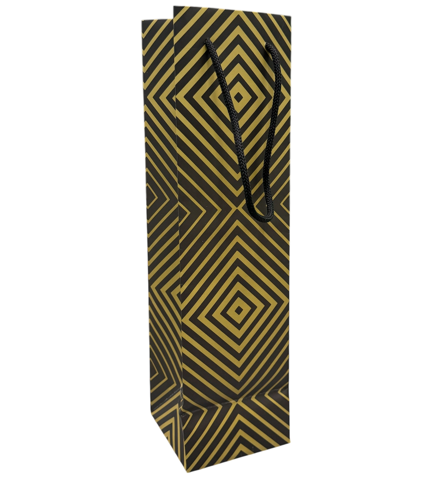 Подарунковий пакет для пляшки 360х100х100 мм з мотузковими ручками №4