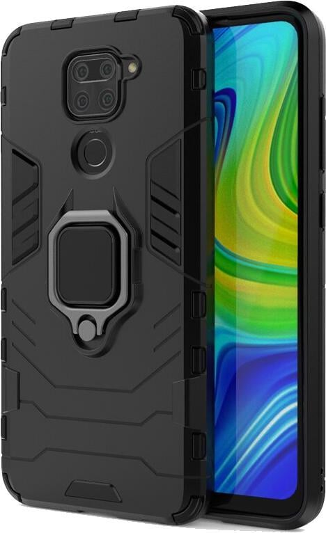 Противоударный чехол Xiaomi Redmi Note 9 (подставка кольцо) Black (16798-2B)