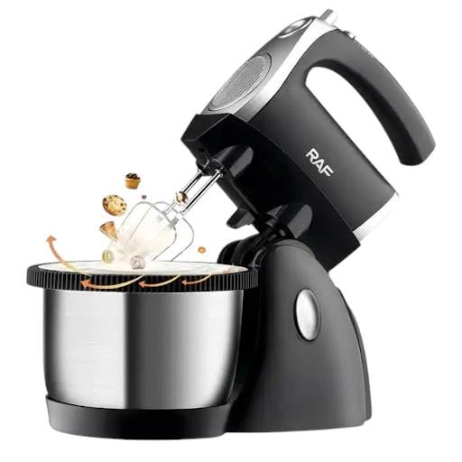 Миксер стационарный RAF R.6652 5 скоростей/стальная чаша 3,5 л 1000 Вт Черный (28412413) - фото 4 Миксер стационарный RAF R.6652 5 скоростей/стальная чаша 3,5 л 1000 Вт Черный (28412413) - фото 4