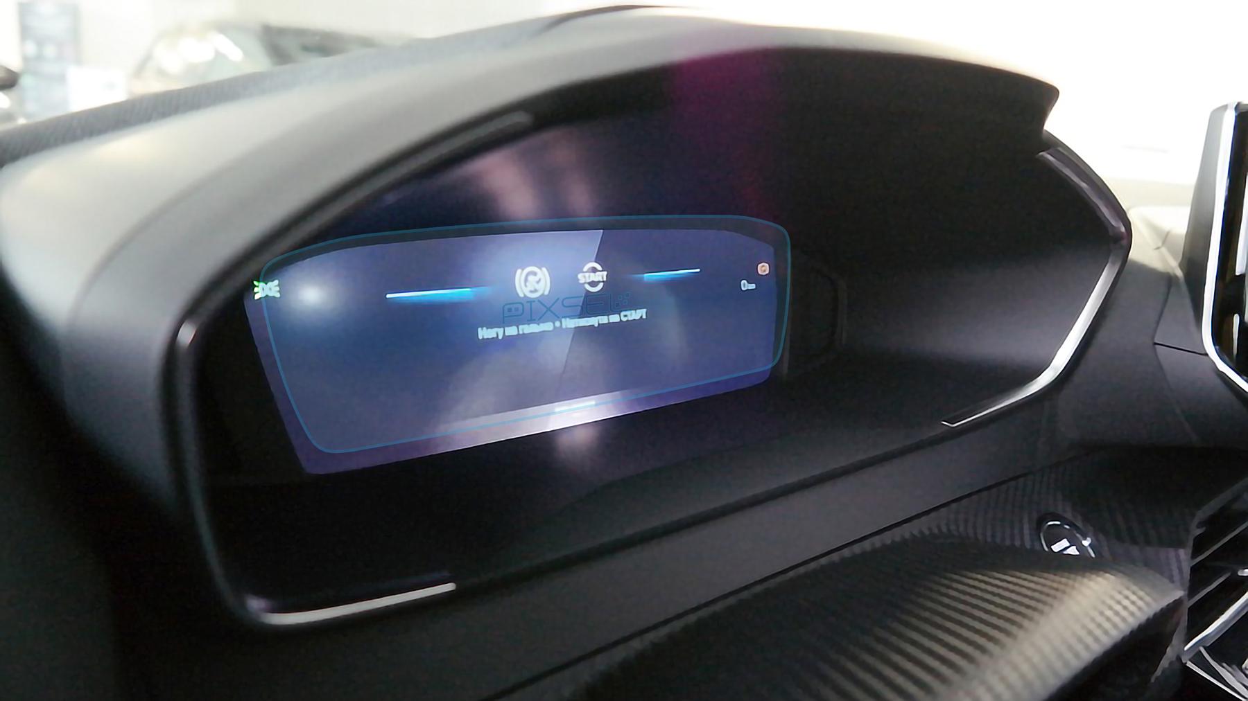 Стекло защитное Pixsel гибридный глянец на приборную панель Peugeot 2008 9,7“ 2024