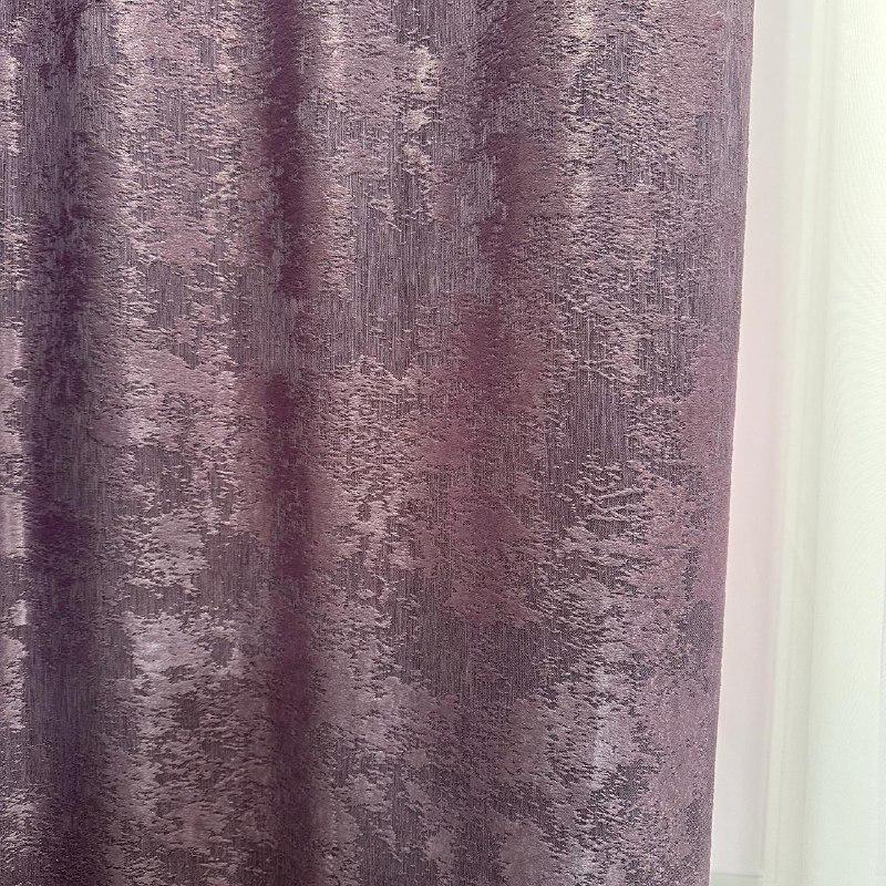 Шторы жаккардовые с мраморным узором среднее затемнение 1,5x2,7 м 2 шт. Фиолетовый (К1039-24) - фото 9
