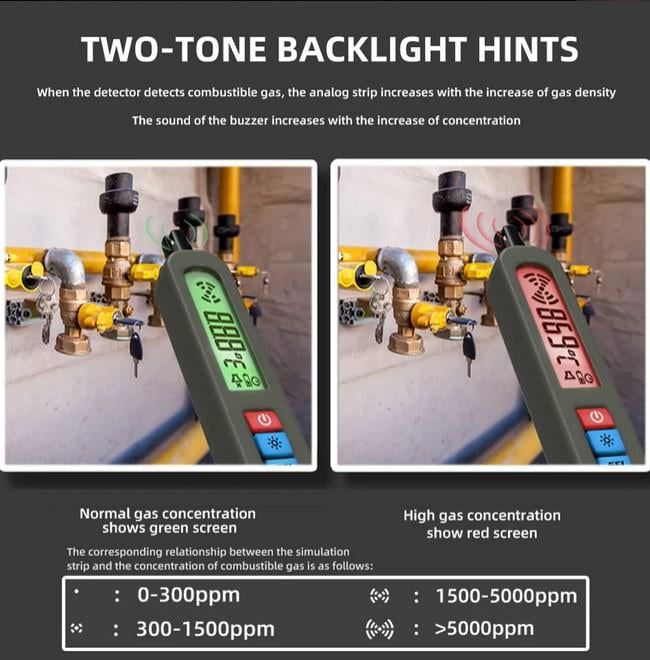 Детектор витоку газу BSIDE природний CO2 легкозаймистий спирт/аналізатор метану/тестер PPM LEL (2080364850) - фото 9