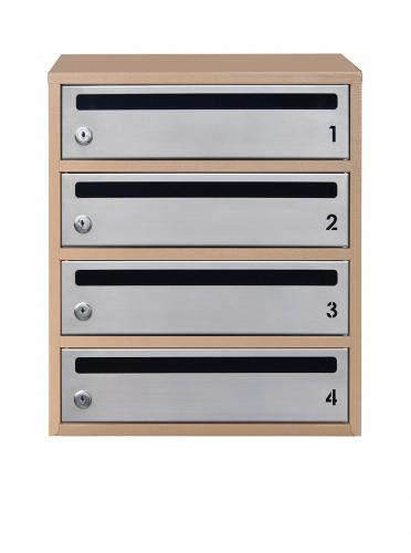 Почтовый ящик Lev-metal Е2-04.F на 4 секции 455x390x250 мм Бежево-серый (22040305) - фото 2