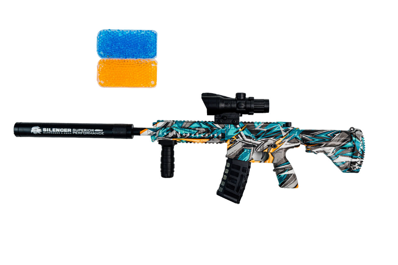 Игрушечный автомат-бластер HK416 на орбизах (F808B-GREEN)