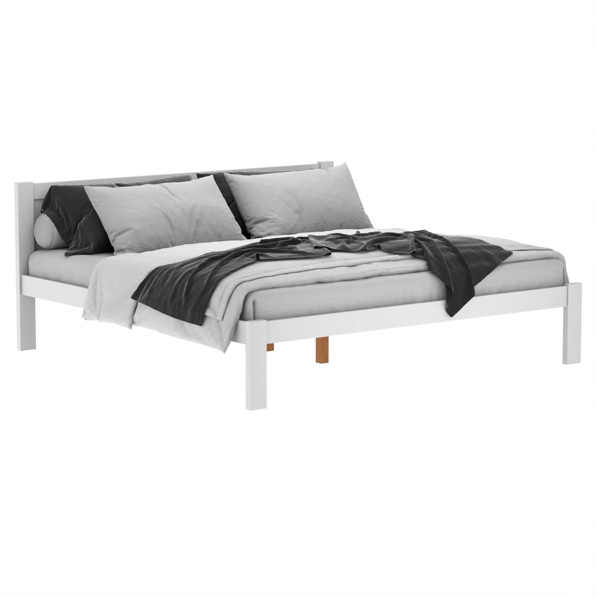 Кровать Неаполь дерево двуспальная 180х200 Белый (552381)