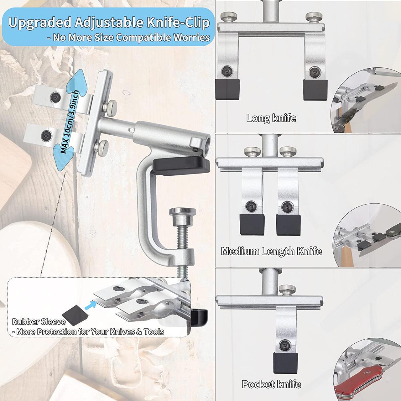 Станок для заточки ножей Ruixin PRO-V RX-009 на струбцине 360° поворотный механизм 4 камня - фото 5 Станок для заточки ножей Ruixin PRO-V RX-009 на струбцине 360° поворотный механизм 4 камня - фото 5