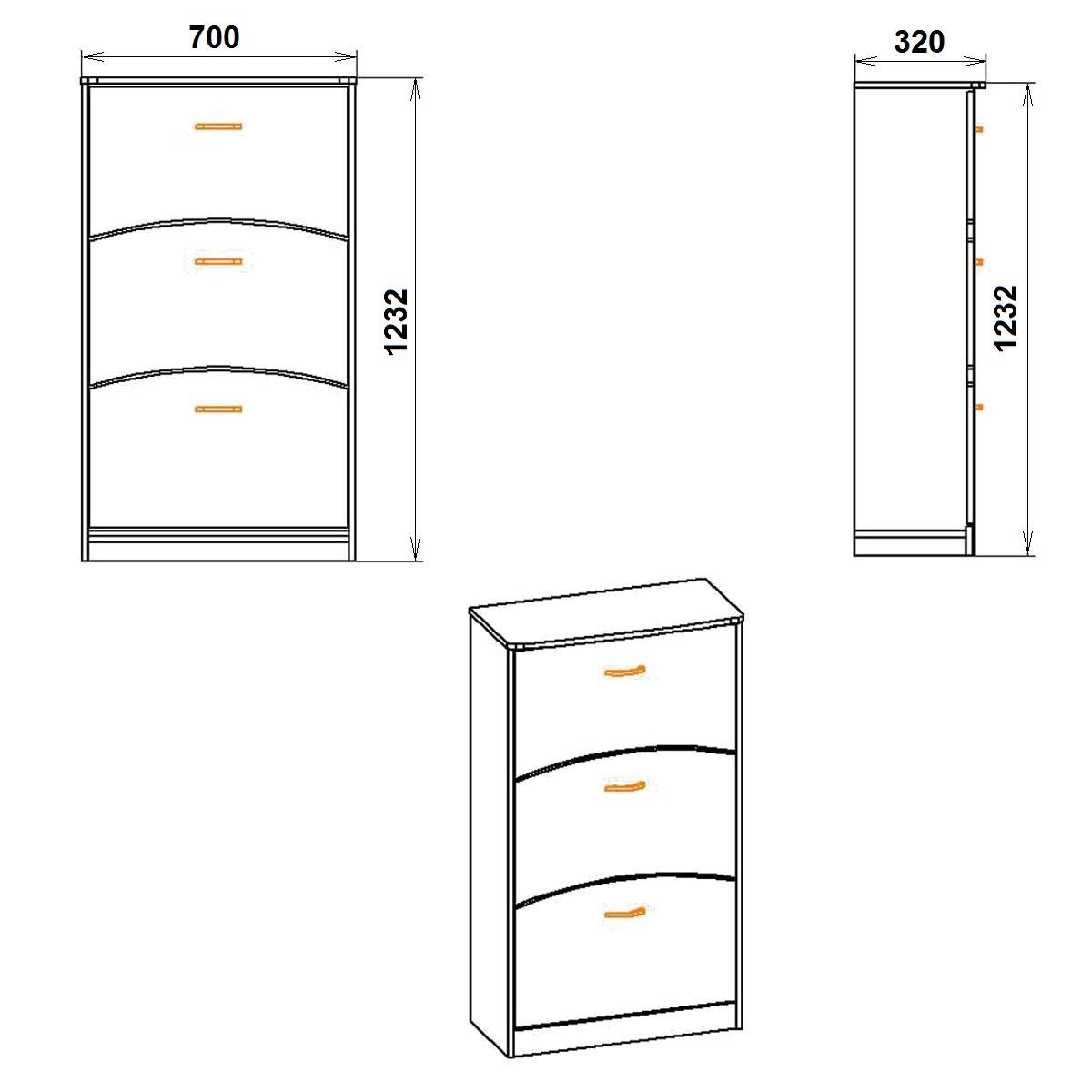 Тумба под обувь Компанит SC-3Б 70х32х123,2 см Ольха (28444501) - фото 2