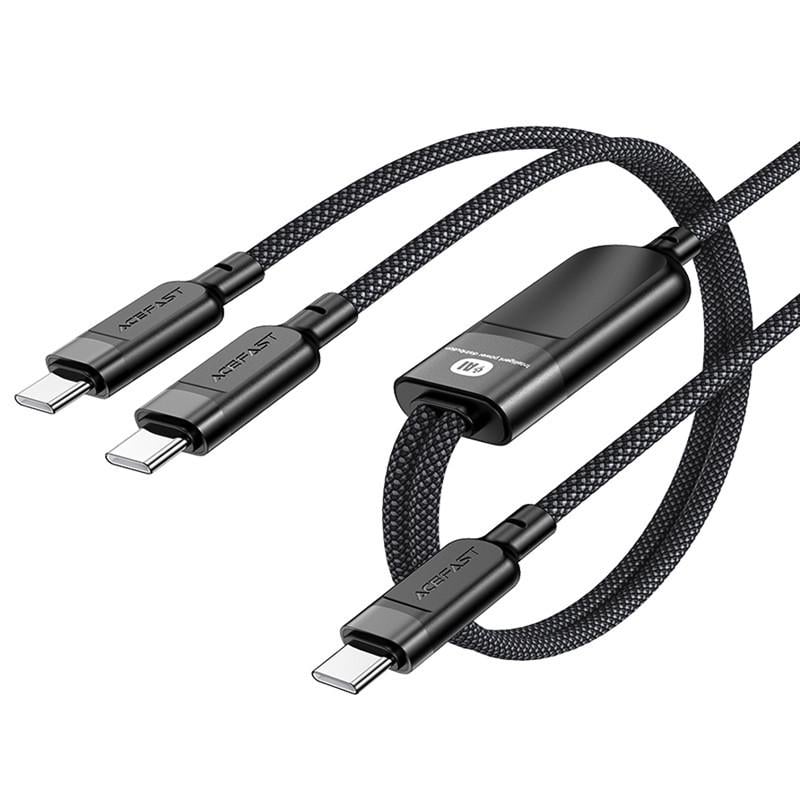 Дата-кабель Acefast C5-11 USB-C to 2xUSB-C 100W 1,2 м Black (00000073057_1)