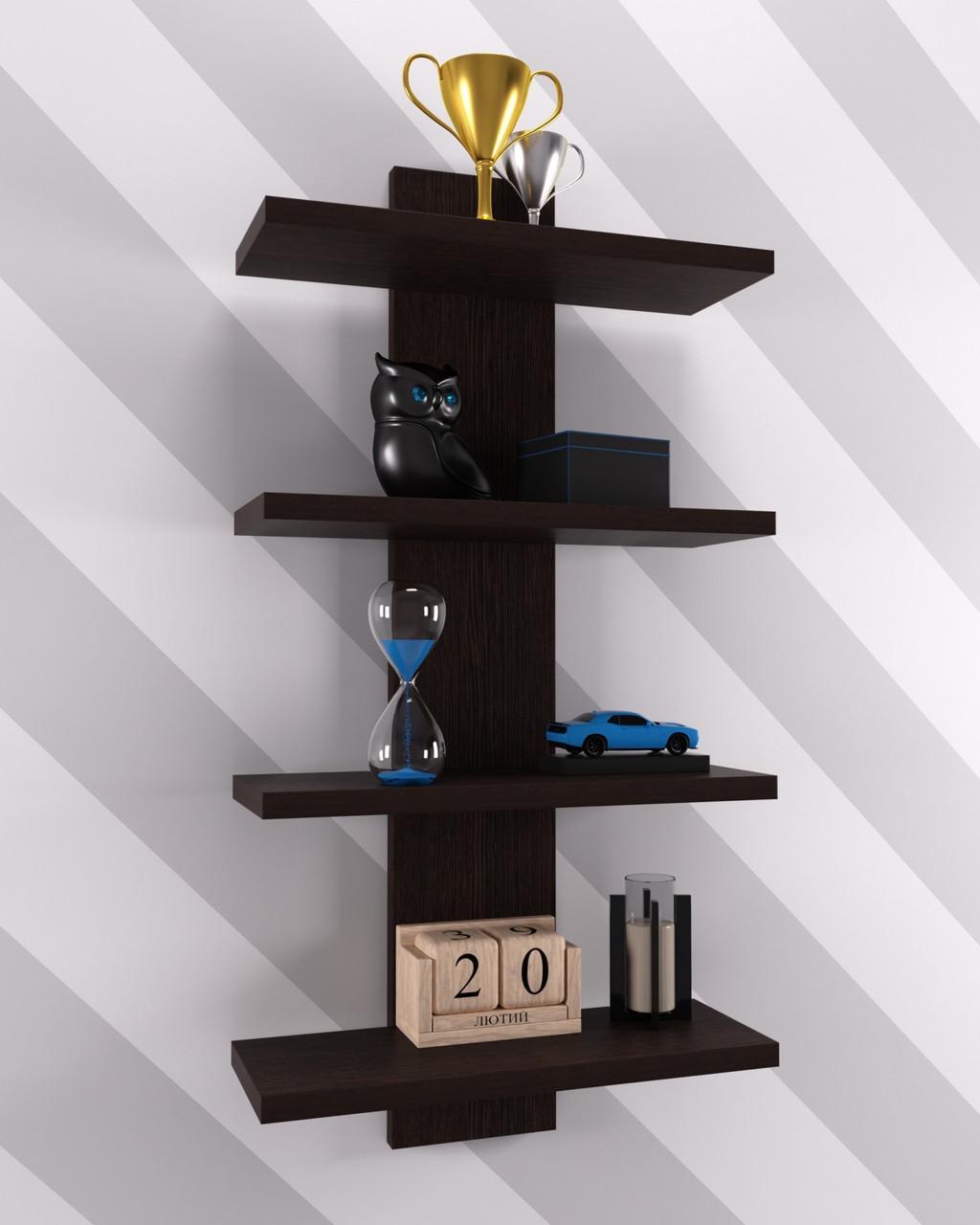 Полка навесная Kontinent PN-5 35х14х70 см Венге Магия (59154939) - фото 3