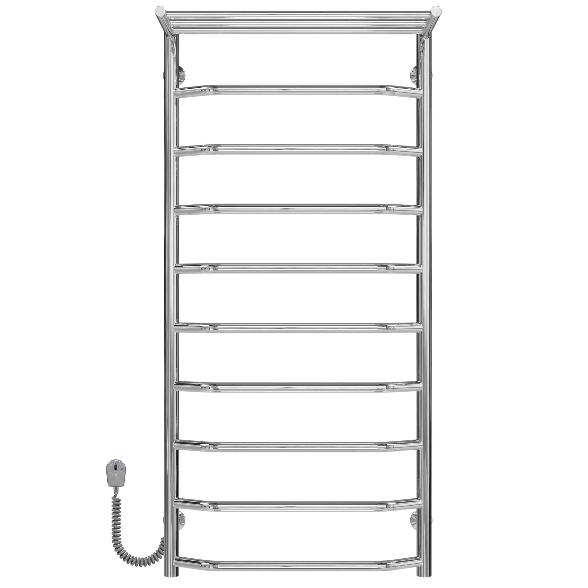 Полотенцесушитель электрический с полкой Deffi Трапеция П10 EF16 левое подключение нержавеющая сталь 500х1100 мм Хром (C.TP.110.50.10.ECL5)