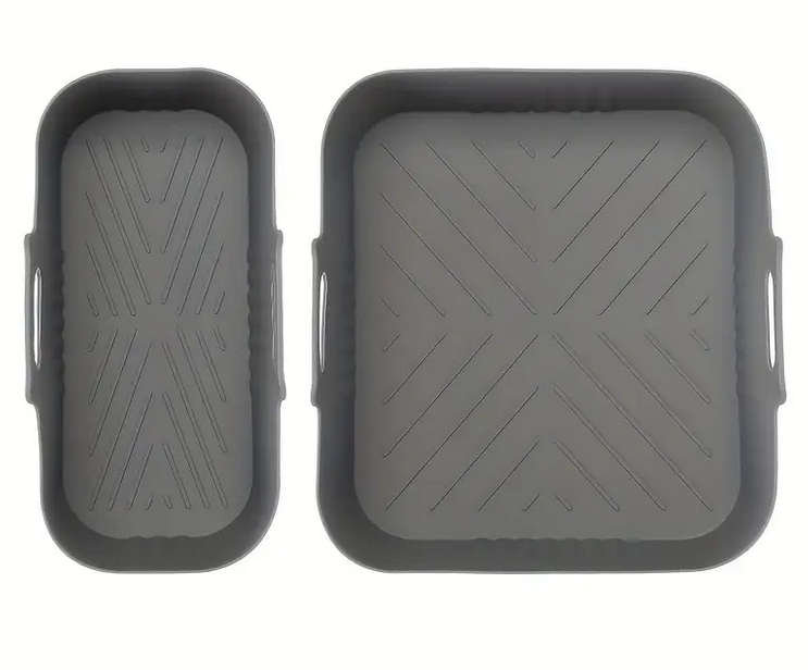 Набор силиконовых форм для фритюрниц маленькая и большая 2 шт. Серый (SAM-278) - фото 1 Набор силиконовых форм для фритюрниц маленькая и большая 2 шт. Серый (SAM-278) - фото 1