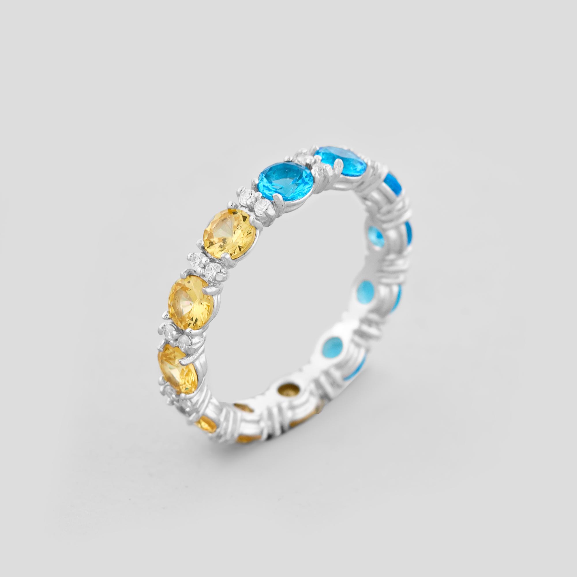 Серебряное кольцо Minimal Патриотические нотки р. 18,5 (16679)