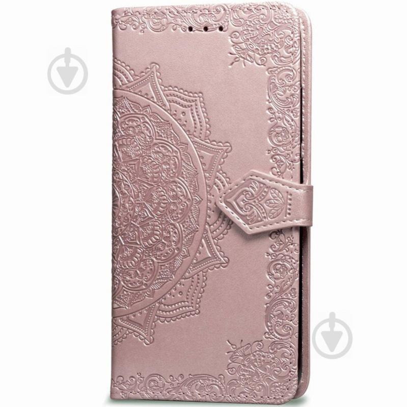 Кожаный чехол-книжка Epik Art Case с визитницей для Xiaomi Redmi 4X Розовый (717946)