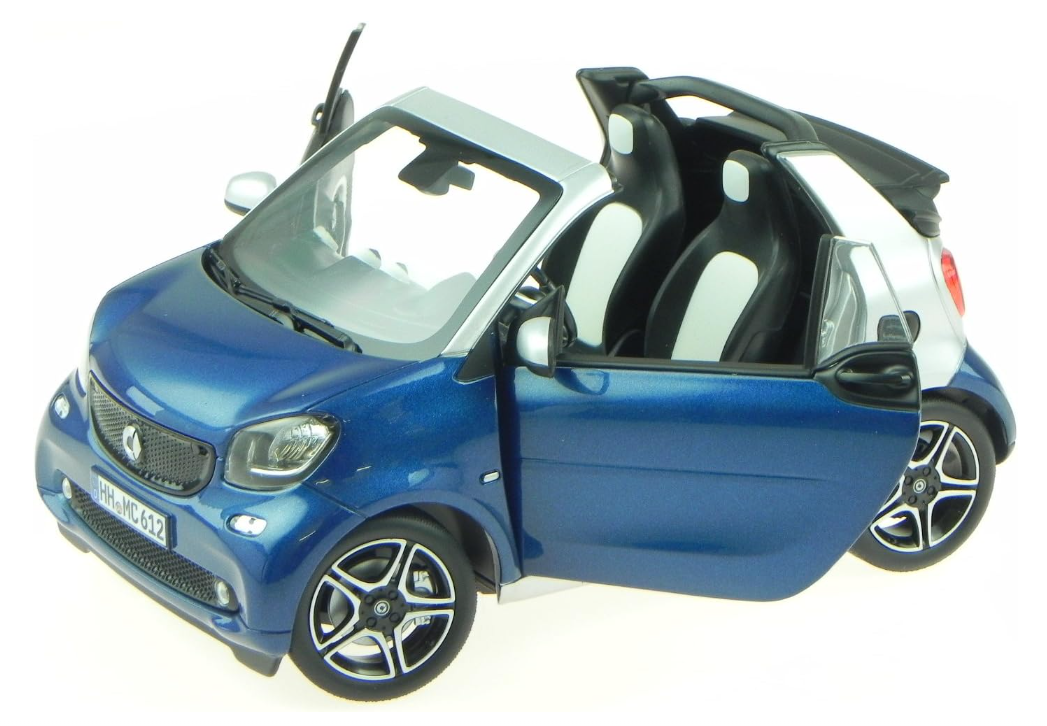 Модель автомобіля Norev SMART Fortwo A453 1:18 Blue/Silver (183438) - фото 2