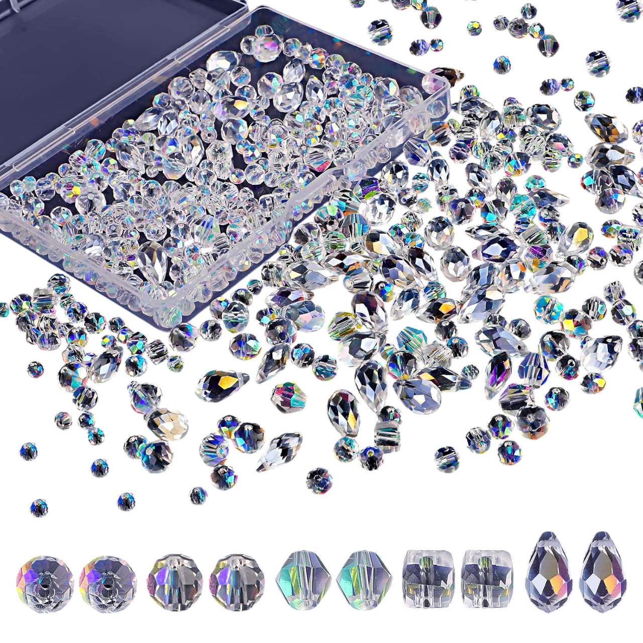 Набір блискучих скляних намистин LET’S RESIN 4/6/8 мм 5 коробці 600 шт. Набір блискучих скляних намистин LET’S RESIN 4/6/8 мм 5 коробці 600 шт.