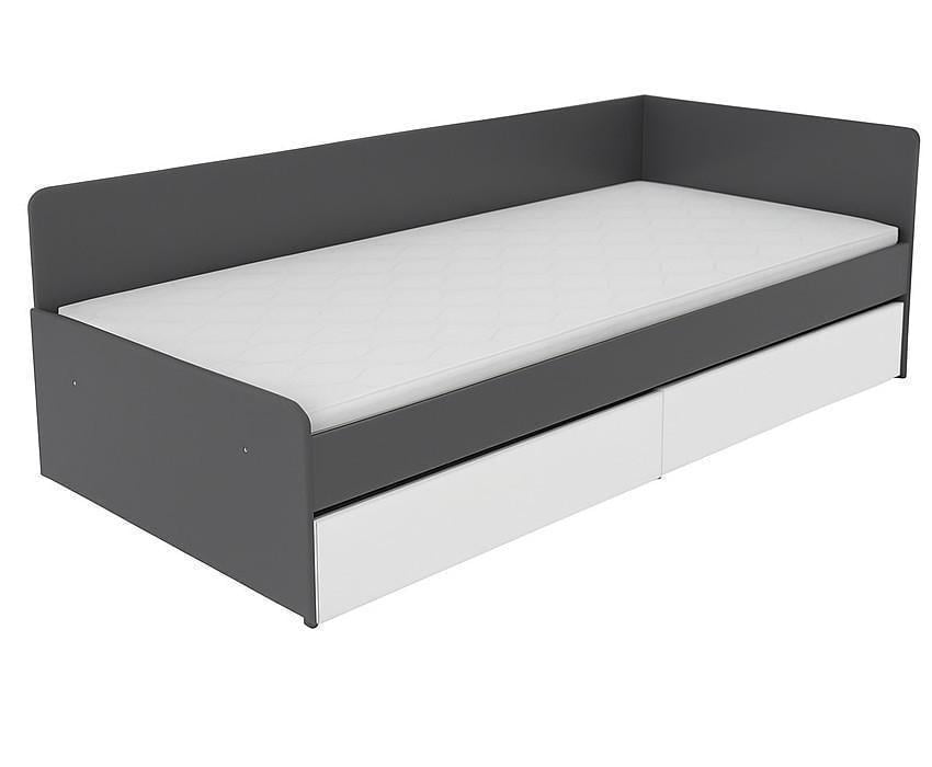 Кровать с ящиками Эверест 800 сплошной щит 80x190 см Графитовый/Белый (ЕВ20739.15) - фото 1 Кровать с ящиками Эверест 800 сплошной щит 80x190 см Графитовый/Белый (ЕВ20739.15) - фото 1