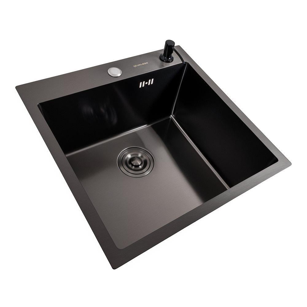 Мийка кухонна PVD Valeso Handmade ECN 2,0/0,5 50х50 см Чорний - фото 2