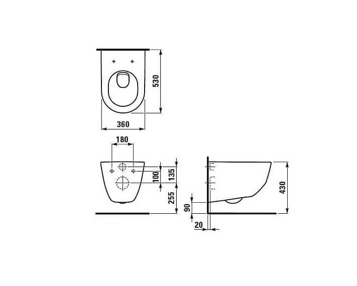 Унитаз подвесной Laufen Pro Rimless с крышкой Soft Close (H8619570000001) - фото 3