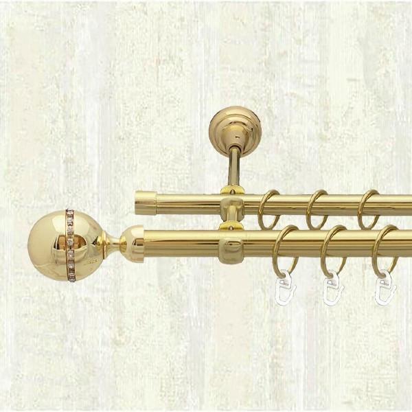 Карниз для штор Orvit Кортеза двухрядный 19/16 мм 240 см Золото (000-6354)