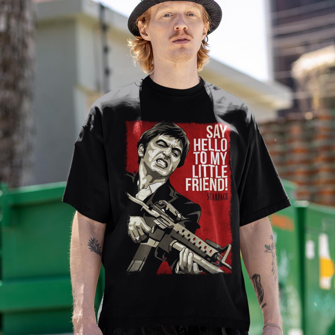 Футболка унисекс Scarface Say Hello To My Little Friend 4XL Черный (0000011053)