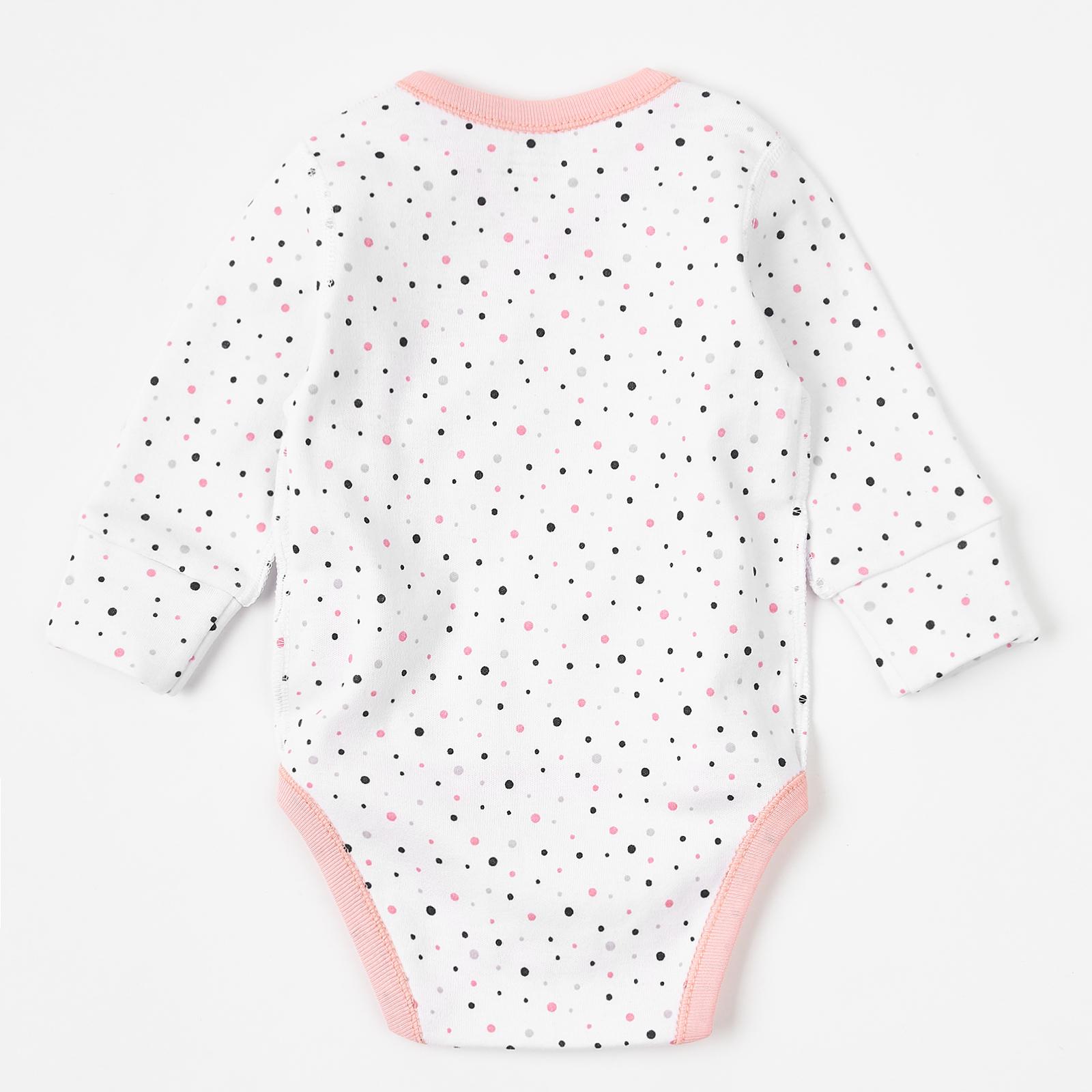 Боди с длинным рукавом на запах в горошек 56 см - фото 3