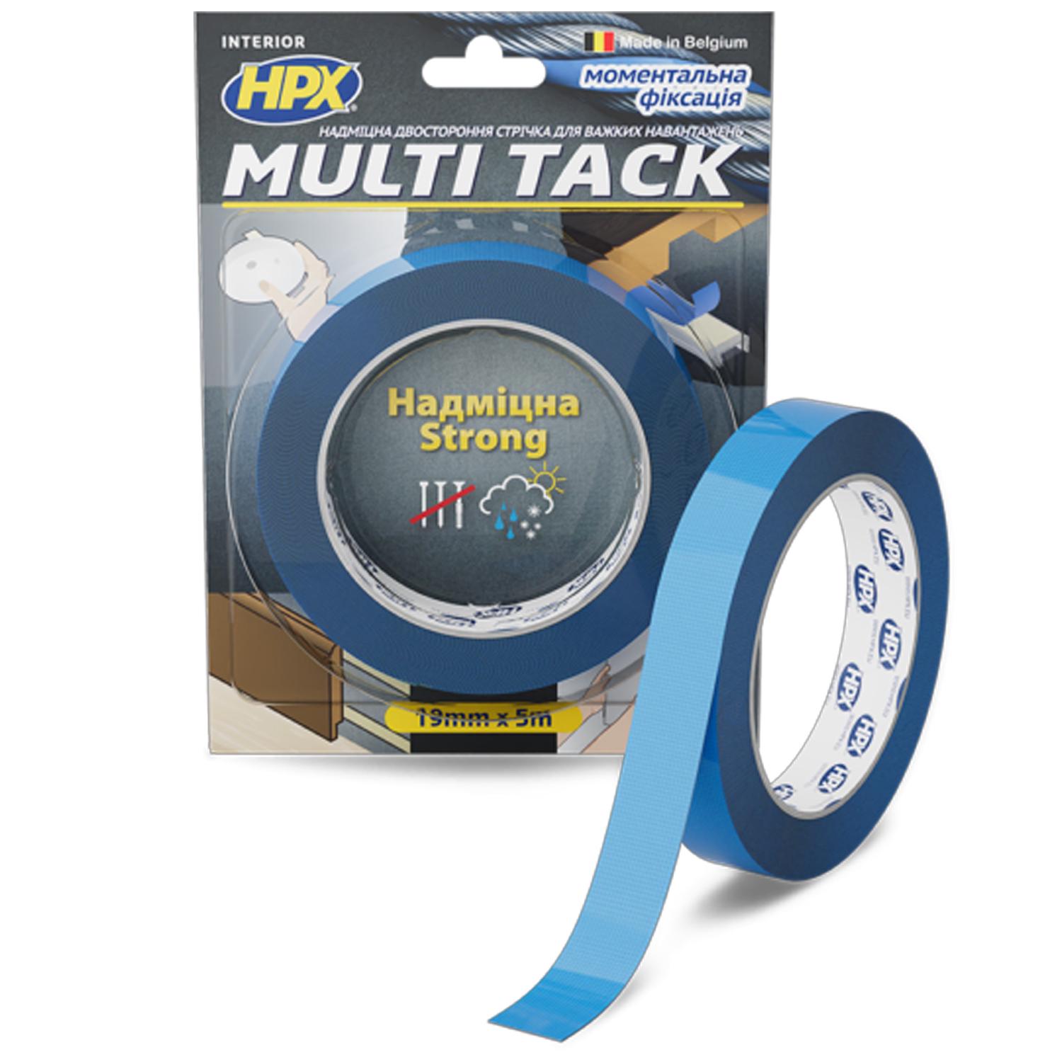 Лента двухсторонняя HPX MULTI TACK MTT1905 19x0,8 мм 5 м ткань/каучук Прозрачный (INRUC0020019005000) - фото 2