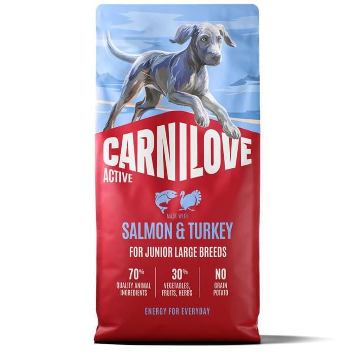 Корм сухой Carnilove Active Salmon & Turkey Junior Large Breed для молодых собак больших пород лосось и индейка 12 кг (173702)