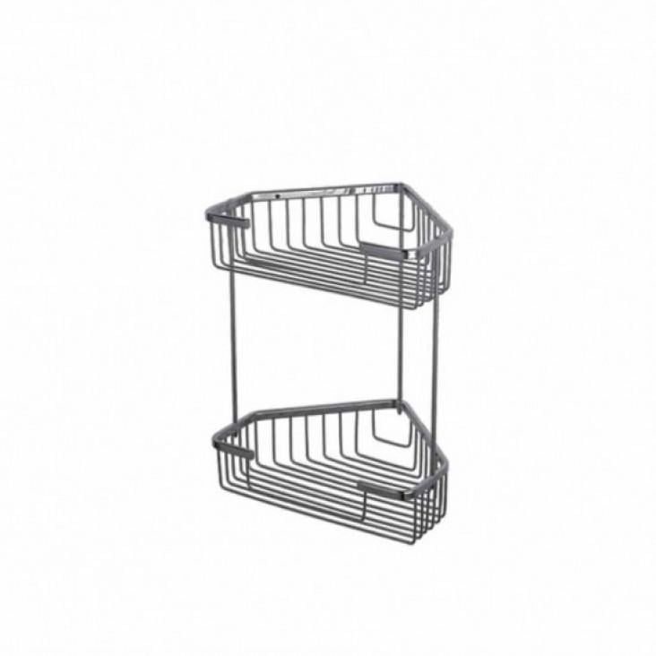 Полка угловая Frap F335-1 2-х ярусная 240х320 мм Хром (1037776)