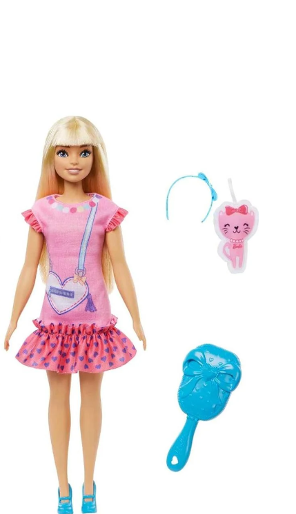 Лялька Моя перша Барбі Малібу блондинка з кошеням 34 см (HLL19)