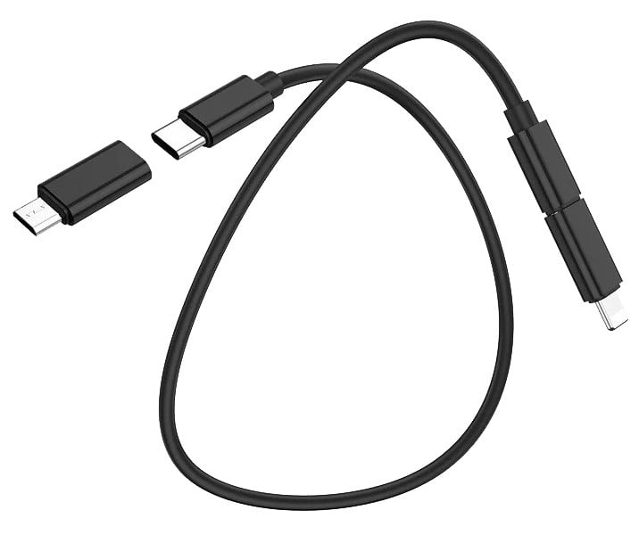 Кабель для зарядки 3в1 Hoco U86 Lightning Micro USB Чорний (014965)