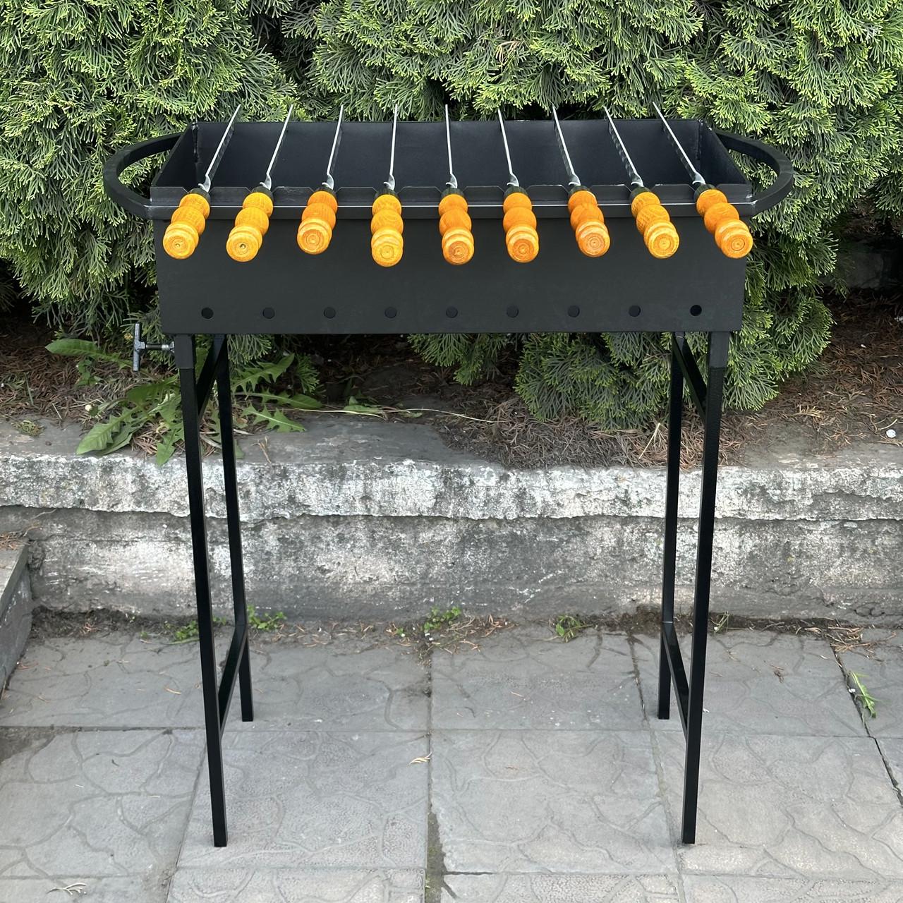 Мангал розбірний Гектор зі знімними ніжками на 9 шампурів 4 мм (MN9-4) - фото 5