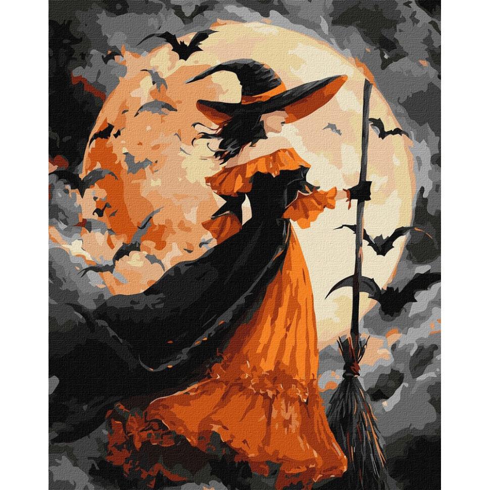 Картина за номерами Ideyka Відьма при місяці 40x50 см (KHO8690)